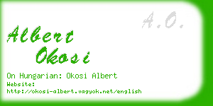 albert okosi business card